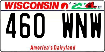 WI license plate 460WNW