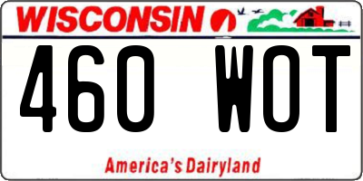 WI license plate 460WOT