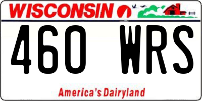 WI license plate 460WRS