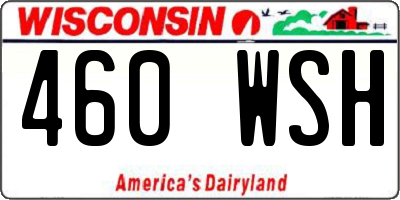 WI license plate 460WSH