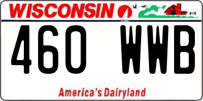 WI license plate 460WWB