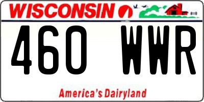 WI license plate 460WWR