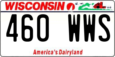 WI license plate 460WWS