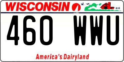 WI license plate 460WWU