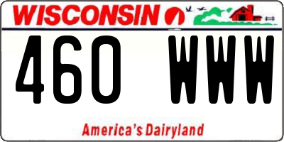 WI license plate 460WWW