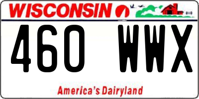 WI license plate 460WWX