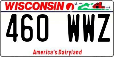 WI license plate 460WWZ