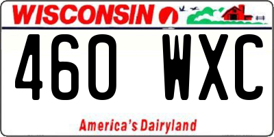 WI license plate 460WXC