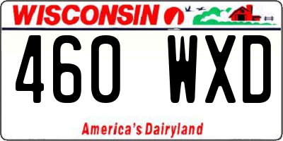 WI license plate 460WXD
