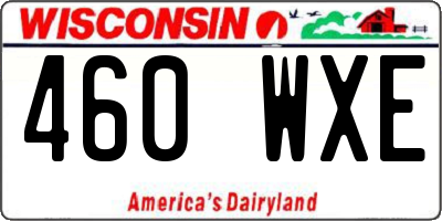 WI license plate 460WXE