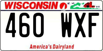 WI license plate 460WXF