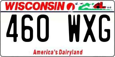 WI license plate 460WXG