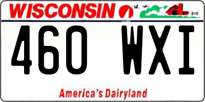 WI license plate 460WXI