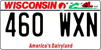 WI license plate 460WXN
