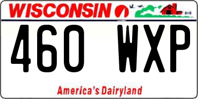 WI license plate 460WXP