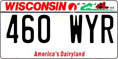 WI license plate 460WYR