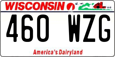 WI license plate 460WZG