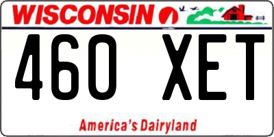 WI license plate 460XET