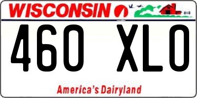 WI license plate 460XLO