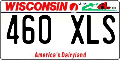 WI license plate 460XLS