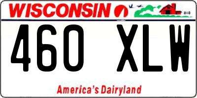 WI license plate 460XLW