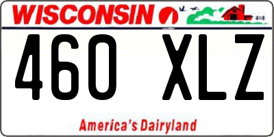 WI license plate 460XLZ