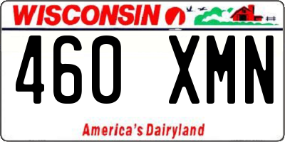 WI license plate 460XMN