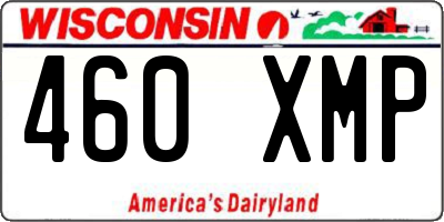 WI license plate 460XMP