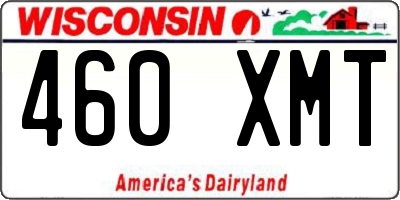 WI license plate 460XMT