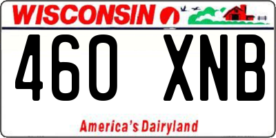 WI license plate 460XNB