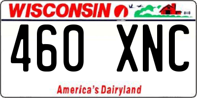WI license plate 460XNC
