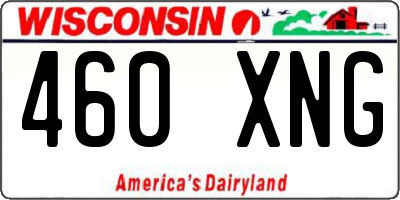 WI license plate 460XNG