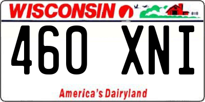 WI license plate 460XNI