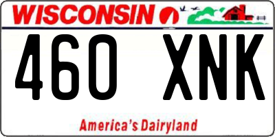 WI license plate 460XNK