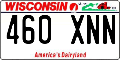 WI license plate 460XNN