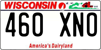 WI license plate 460XNO