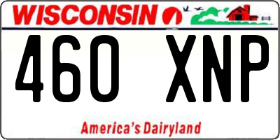 WI license plate 460XNP
