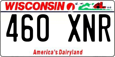 WI license plate 460XNR