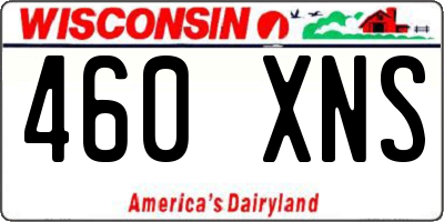 WI license plate 460XNS