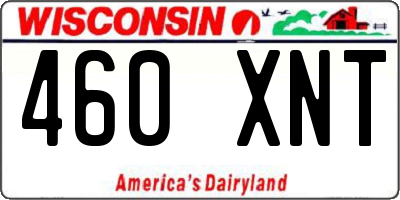 WI license plate 460XNT