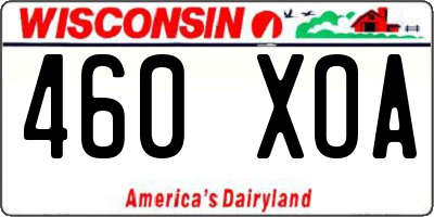 WI license plate 460XOA