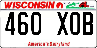WI license plate 460XOB