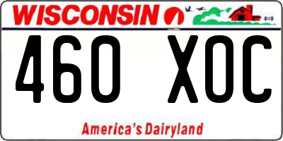 WI license plate 460XOC