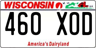 WI license plate 460XOD