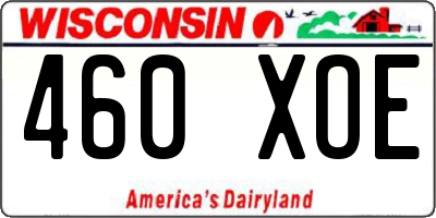 WI license plate 460XOE