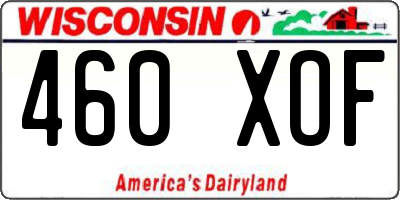 WI license plate 460XOF