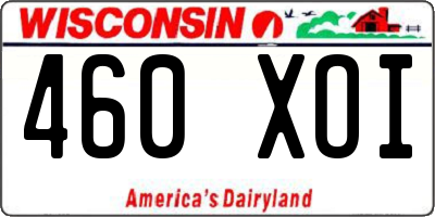 WI license plate 460XOI