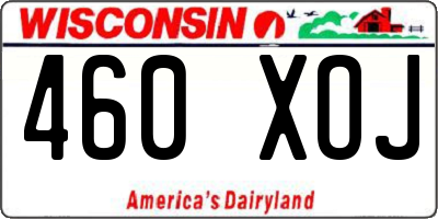 WI license plate 460XOJ