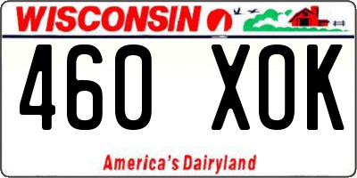 WI license plate 460XOK