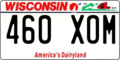 WI license plate 460XOM